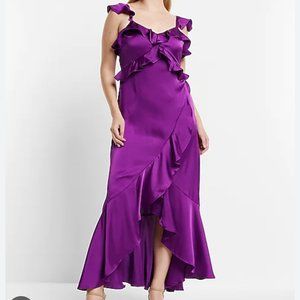 Satin high low maxi dress